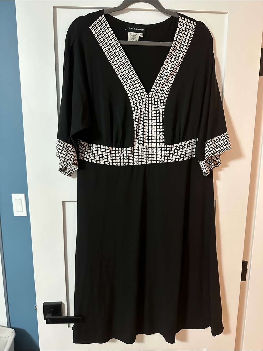 Morgan Mcfeeters black and white patterned dress